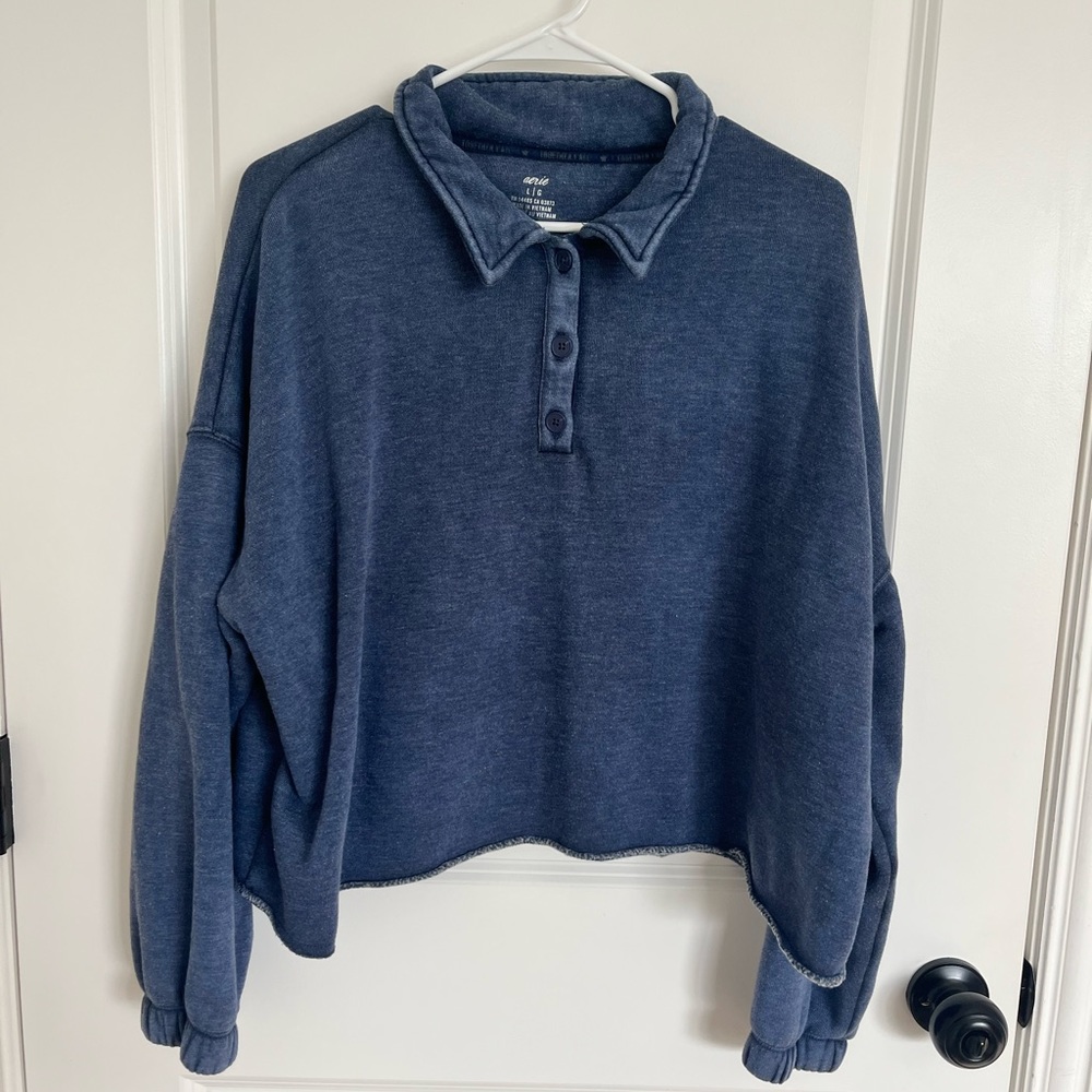 Blue Aerie Cropped Sweater
